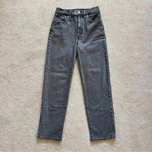 Madewell Straight Jeans, Faded Black, Size 26, Stretch Denim, Cotton